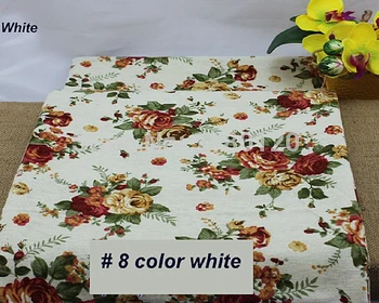 50 cm*140 cm rose blomster trykt bomuld, linned stof tekstil-håndarbejde-tasker dekorere Bomuld klud materiale