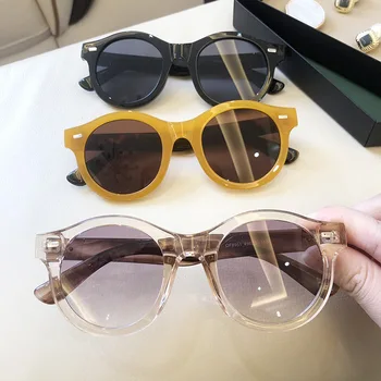Luksus Mærke Runde Solbriller Kvinder 2020 Mode Kørsel Briller Kvinder Nitte Retro Solbriller Kvindelige Dame Mænd Nuancer Tilbehør