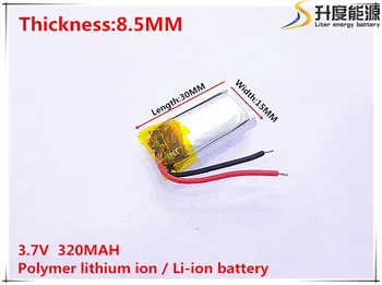 Li-po 3,7 V 320mAh 851530 Lithium Polymer Li-Po-li-ion Genopladeligt Batteri celler Til Mp3-MP4 MP5 GPS mobil