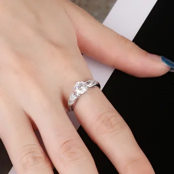 JoyceJelly Naturlige Moissanite Ringe til Kvinder 925 Solid Sterling Sølv klasse 4 klo lab Diamant ring for Engagement Bryllup bri