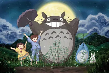 1000 Stk Puslespil Luksus Træ Totoro Fiskeri Totoro Moon Night Tegnefilm Anime Puslespil Pædagogisk Legetøj Gave