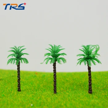 300pcs 3,5 cm Arkitektur Plast Palm Green Tree Trunk Model Skala For Havets Natur Legetøj Simulering Scenarie Miniature Landskab