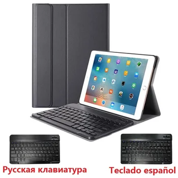 Slank Coque Til iPad 2018 Tilfældet med Tastatur A1822 A1893 Aftagelige til iPad 9.7 2017 2018 5th 6th russisk spansk Tastatur Sag