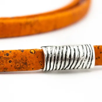 10x5mm Orange Lakrids, Læder, Kork Snor portugisiske kork smykker leverancer /Resultater ledningen veganer COR-349