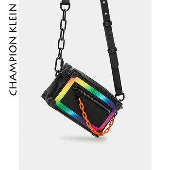 Nye små ck box taske mode hit farve mobiltelefon taske læder små firkantede taske skulder messenger par box taske