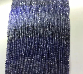 Løse perler GRADIENT blå Iolite rondellen /RUND facetteret 3-4mm 14