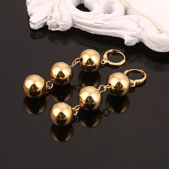Perle Øreringe Stud for Kvinder, Guld Farve Smykker Runde Kugle Øreringe Afrikanske Arabiske Mellemøsten Etiopiske Gave