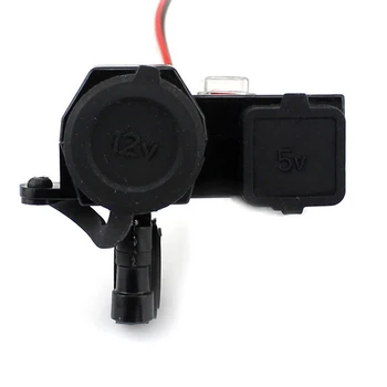 Vandtæt 5V/2.1 EN Dual USB Motorcykel Styret Power Adapter Oplader USB-System Med DC 12V cigarettænderen i Bilen