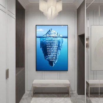 Isbjerget med Inspirerende Ord Væg Lærred Maleri Plakater Og Print på Lærred Kunst Billede til stuen Home Decor