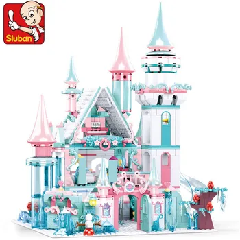 1314Pcs Prinsesse Snow Queen Elsa Magiske Ice Castle Model Mursten DIY byggesten, Sætter Kit Venner Pædagogisk Legetøj til Piger
