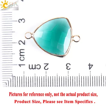 CSJA Nye 18mm Klart Glas Krystal Triangle Facetteret Løse Perler til Smykker Tøjet Lave 2 Huller Spænde 10stk DIY Perler E894