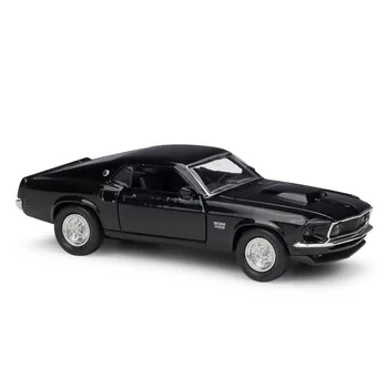 Welly 1:36 1969 Ford Mustang Boss 429 legering bil model pull-back køretøj Indsamle gaver Ikke-fjernbetjening type transport toy