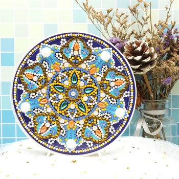 Huacan Diy Diamant Maleri LED-Lampe Broderi Mandala Mosaik Blomst Kit Julepynt Til Hjemmet Gave