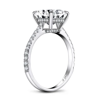 Stor 8x10mm Cushion-Cut Engagement Ring for Kvinder 925 Sterling Sølv Sona Simuleret Diamant Engagement Jubilæum Ring Smykker