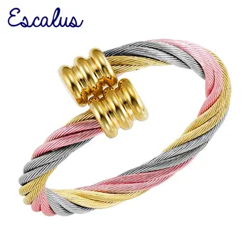 Escalus Kvinder 3-Tone Guld Pink Sølv Magnetiske Resizable Kobber Ring Kvindelige Magnet Damer Smykker Finger Bære Charme