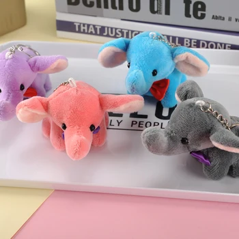 Kawaii baby elefant nøglering dukke vedhæng softkey-tasten kæde taske vedhæng børns baby gave bære udstoppede dyr toy