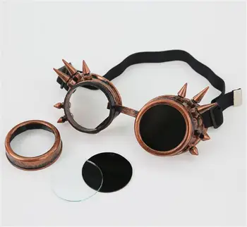 Nitte Steampunk Cyber Goggles Goth Cosplay Svejsning Antikke Victorianske Vintage Glasse 4 Farver Gratis Fragt