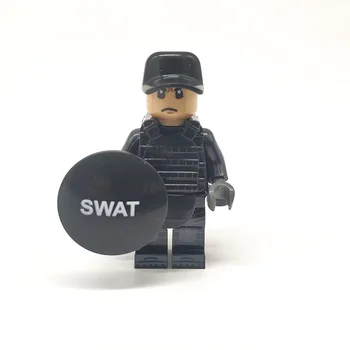 5PCS City Militære Soldater, Våben, Tilbehør byggesten Mursten Politiet Skjold SWAT Tal Dele Blokke Model Samler Legetøjet