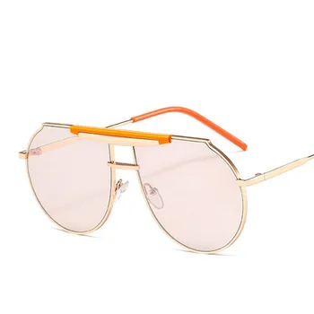 Designer Brand, Runde Solbriller Kvinder Mand Vintage-One-piece Pilot solbriller Til Kvinder mænd Oculos De Sol Mujer UV400