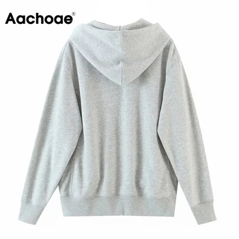 Aachoae Efterår Og Vinter Kvinder Casual Bomuld Hættetrøjer 2020 Unisex Par Hooded Pullover Toppe Løs Langærmede Sweatshirts
