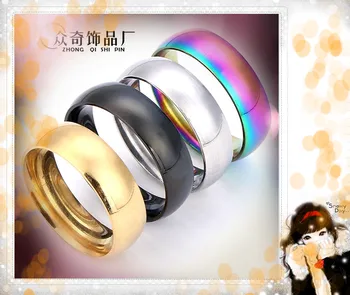 Inden for og uden arc titanium stål rustfrit stål ring, enkel traditionel Kinesisk ring gaveæske