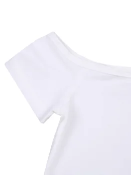 Girl ' s 2T-7T 2stk Tøj Sæt ensfarvet, kortærmet T-shirt, Toppe med Stribet Casual Linning Lange Bukser til Sommer