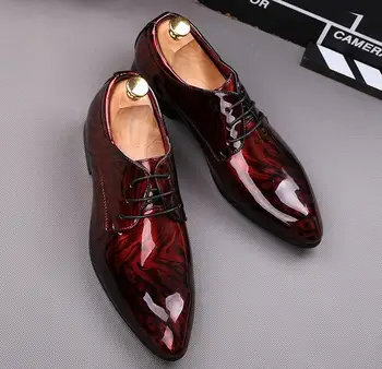 2019 Mænd luksus brand Designer shine udskrivning af lejligheder sko herre oxfords Homecoming Mandlige Bryllup, prom Shoes shoes hombre