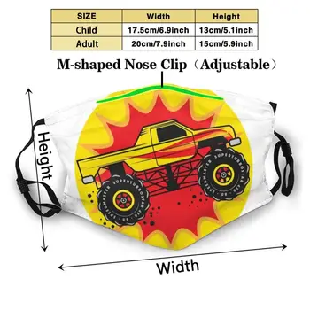 Hoppe Monster Truck Mode Munden Masker Filter Voksne Børn ansigtsmaske 4X4 Auto Biler Bil clipart Køre Hurtigt Brand Sjov Gear