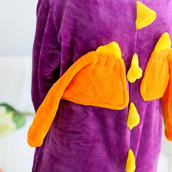 Dyr Kigurumi Lilla Drage Dinosaurus-Kostume Voksen børn Onesie Flannel Halloween Kvinder Animationsfilm Buksedragt Forklædning Onepiece Dragt