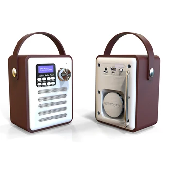 Digital FM-Radio, Multi-Funktionelle Bluetooth Højttaler Træ-Clock Radio Håndtere Bærbare Retro Bluetooth Højttaler Micro SD/TF