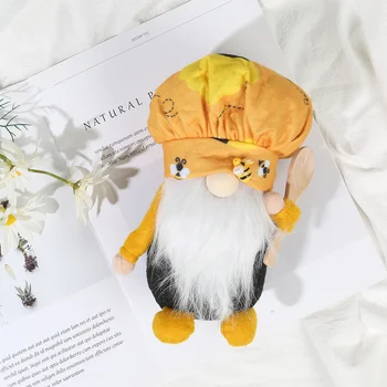 Nyeste 2STK Søde Gnome Bløde Dukker med Lange Skæg Gule Par Legetøj Indretning til Valentinsdag Bryllup Gave