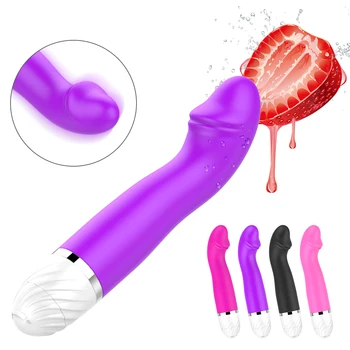IKOKY G-spot Stimulere Dildo Vibrator Kvindelige Vagina, Klitoris Massager Silikone Stærk Vibration AV Stick Sex Legetøj til Kvinder
