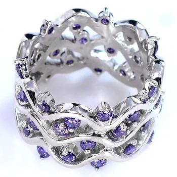 S925 Sølv Farve Safir Smykker Diamant Ring for Kvinder Luksus Bryllup Blå Bizuteria 2 Karat Ædelsten S925 Smykker Ring Box