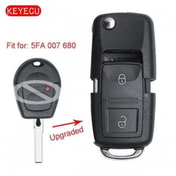 Keyecu Opgraderet Flip Fjernstyret Bil Key Fob 433MHz ID48 Chip for VW Bora Polo Golf Lupo Passat P/N: 5FA 007 680