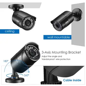 ZOSI 960H Analog CVBS CCTV-Len Kamera Modul 1080P IR Cut Nightvision Video-Waterproof Bullet-Overvågning for DVR Kiit