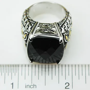Sort Onyx Kvinder 925 Sterling Sølv Ring F816 Størrelse 6 7 8 9 10