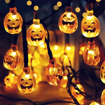 1,5 M 10stk LED-Lys String Rædsel Halloween Græskar Spider Kraniet Ghost Lys DIY Halloween Fest Stemning Lamper Hjem Indretning