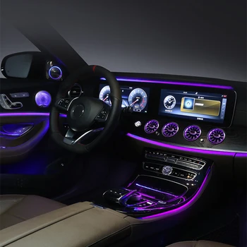 Air condition vent lys for Mercedes-Benz E-klasse E200 E320 W213 turbine luftudtag LED omgivende lys 3D roterende tweeter