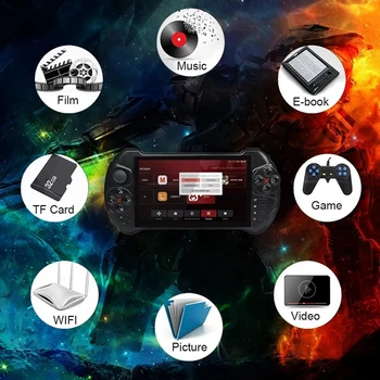 Powkiddy X15 Android Håndholdt spillekonsol WiFi Video Game Spiller 5,5-Tommer Tryk på Sn MTK8163 Quad Core 2G 32G RAM ROM-TF Kort
