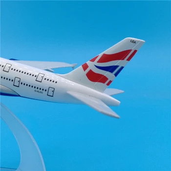 16cm Fly Model British Airways Airbus A380 Simulering Metal Trykstøbt Legering Fly Kids Legetøj