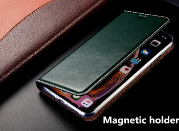 Luksus High-end Ægte Læder Magnetic Hylster Tilfældet For Meizu Pro 7 Plus/Meizu Pro 7 Flip Cover-Kort Slot Holder Funda Coque