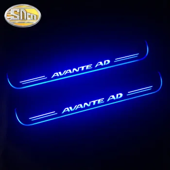 4STK Akryl Bevægelige LED Velkommen Pedal Bil Scuff Plate Pedal Dør Karmen Pathway Lys For Hyundai Elantra Avante AD 2017 - 2020
