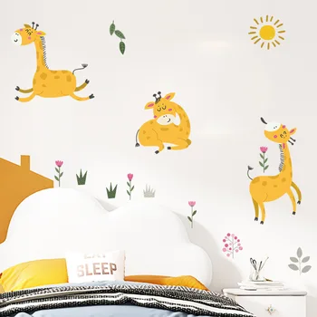 Tegnefilm Solrige Fawn wall sticker soveværelse børneværelse baggrund dekoration vægmaleri dyr decals home decor klistermærker søde tapet