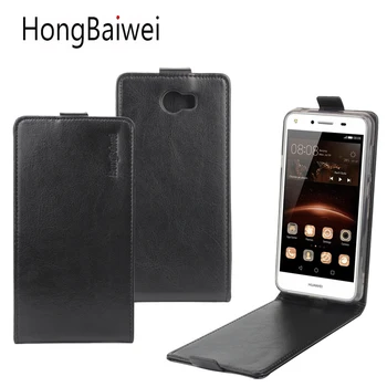 HongBaiwei Tilfælde Dække for Huawei Y5 II Luksus Læder Retro Lodret Flip Phone Cover til Huawei Y5 II