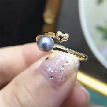 Perle Ring Indstillinger, Fashionable Ring Resultater, Justerbar Størrelse 925 Sølv Ring Smykker DIY gør Ingen Pearl Gratis Fragt
