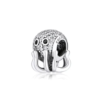 CKK 925 Sterling Sølv Perle Tropiske Blæksprutte Charms Perler til smykkefremstilling Passer Europa DIY Armbånd Tilbehør kralen