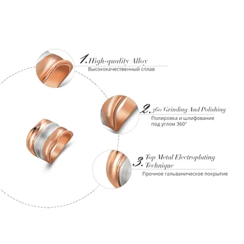 Viennois Rose Guld Belagt Mix Farve Ringe til Kvinder Metallisk Finger Ring Dubai Smykker Mode Smykker til Kvinder