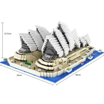 2020 byggesten Arkitektur By Vartegn, Sydney Opera House Modellen Børn Pædagogisk Legetøj Mursten Børn Gaver 9916
