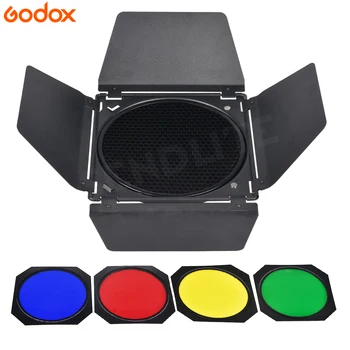 Godox BD-04 ladeporten+Honeycomb Grid - + 4 Farve Filter Til Bowen Mount Standard Reflektor Fotografering Studio Flash Tilbehør