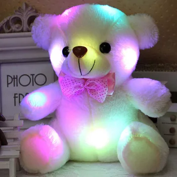 Glødende Lysende Plys Bjørn Baby Legetøj 22CM Hvid Belysning Fyldte Bjørn Teddy Bear Dejlige Gaver Legetøj til Børn Fødselsdag Xmas